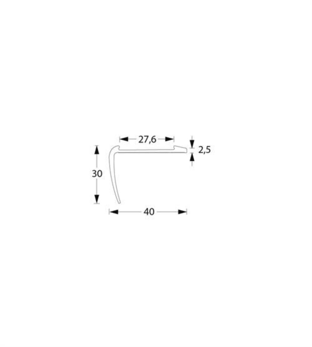 Billede af Trappeforkant t/2,5mm MAT